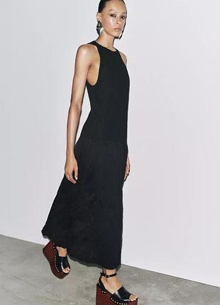 Комбинированное платье zw collection из жатой ткани