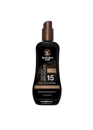 Спрей-гель для засмаги з бронзатором australian gold sunscreen bronzer spf15