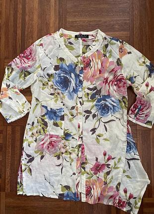 Бавовняна дизайнерська блуза сорочка бохо sulu kerstin bernecker 38 німеччина 🇩🇪