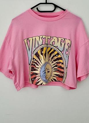 Легкий оверсайз кроп топ shein з крутим принтом