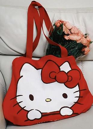 Шоппер hello kitty текстильная сумка аниме 5