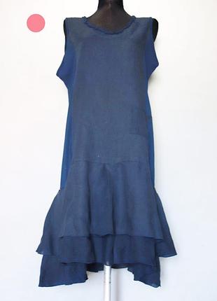 Льняное платье luna luz комбинация 2х видов ткани оверсайз