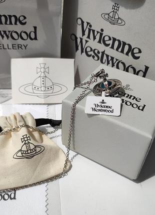 Подвеска vivienne westwood кулоном орбита новый с коробкой синий овен вествуд подвеска регулируется