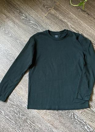Футболка з довгим рукавом, щільний трикотаж, болотяний колір