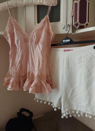 Рожева майка, топ,в стилі білизни с.м.л