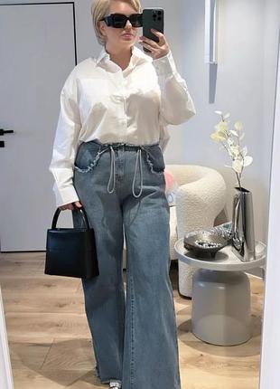 Сорочка біла бавовняна plus size
