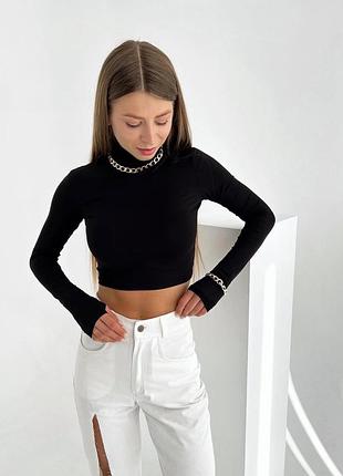 Топ жіночий укорочений з вирізом для пальчиків розмір s/м