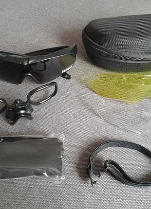 Тактические защитные очки коричневые 3 сменные линзы (черные)