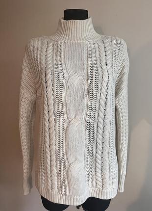 Якісниий класичний светр гольф з високим горлом  коси подовжений прямий paul kehl / pkz (швейцарія) вовна 55% old money