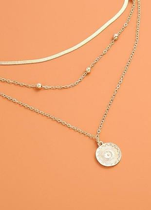 12-149 потрійний ланцюжок з підвіскою кулоном