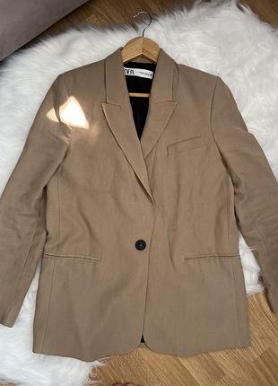 Бежевий / коричневий піджак zara / вільного крою / жакет /