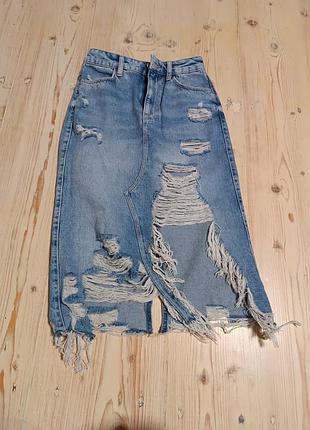 Bershka юбка джинсовая