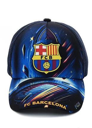 Детская кепка с сеткой fc barcelona (фк барселона) — летняя бейсболка с регулируемым размером