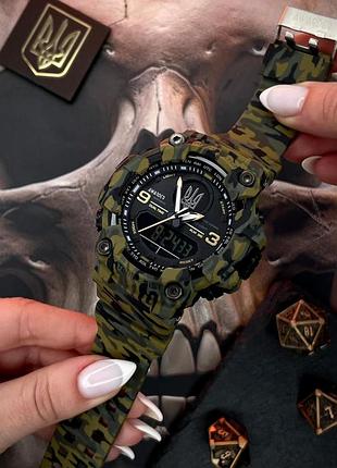 Патріотичний тактичний годинник awarder 001 тризуб camo green