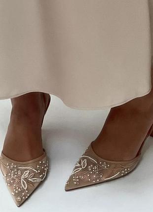 Бежеві босоніжки жіночі сітчасті zara new