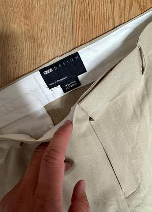 Брюки брюки мужские новые бежевые slim asos, размер xl5 фото
