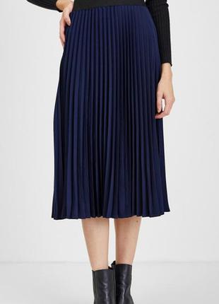 Юбка женская плиссе,темно-синяя цвет shein