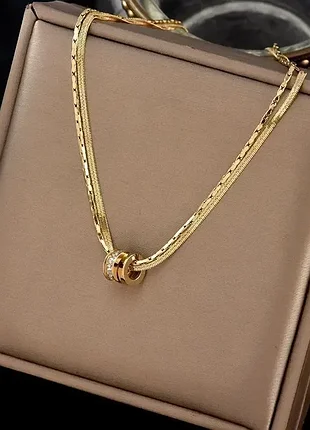 Медсталь ланцюжок намисто нержавіюча сталь з позолотою медзолото ювелірні прикраси подарунок