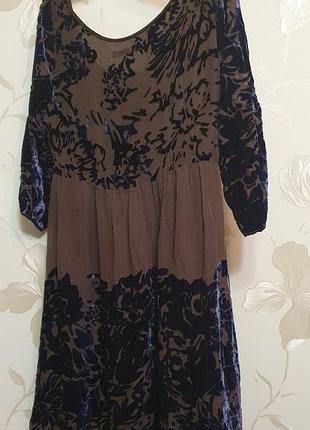 Шикарное платье шелк и бархат nougat london