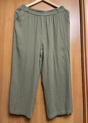 Брендовые брюки-кюлоты из вискозы с карманами