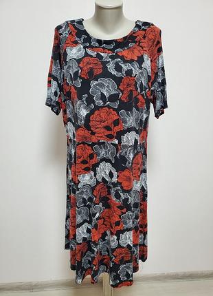 Шикарное брендовое трикотажное вискозное платье батал