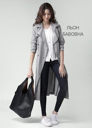Forever 21 плащ тренч в гусиную лапку черно-белый лён хлопок