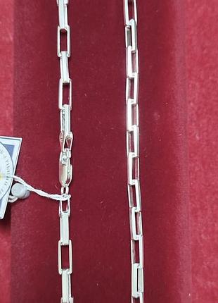 Срібний ланцюжок якірне плетіння прямокутної форми.