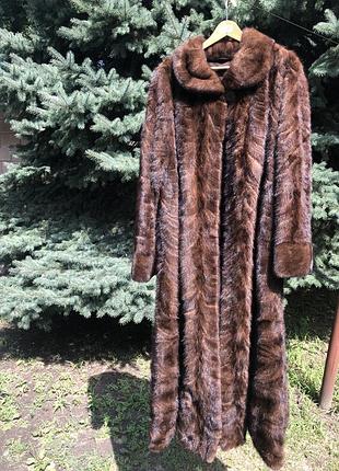 Шуба норковая в пол фирмы zardel furs италия (58-62)