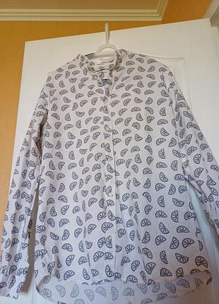 Рубашка мужская (унисекс )льяная с прикольным принтом от jack &amp;jones premium