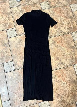 Чорне плаття рубчик довге в обтяжку