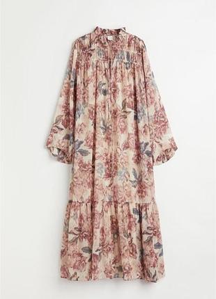 Шифоновое летнее цветочный принт платье макси h&m как новое 48 50 размер
