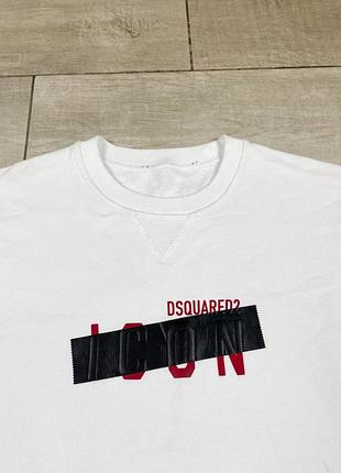 Dsquared 2 icon mens sweatshirt long sleeve white size m кофта світшот оригінал2 фото