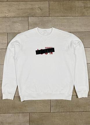Dsquared 2 icon mens sweatshirt long sleeve white size m кофта світшот оригінал