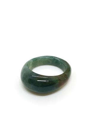 🍀💍кольцо из цельного натурального камня мховый агат р. 18