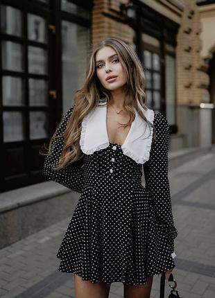 Плаття у горошок чорно біле al bon1 фото