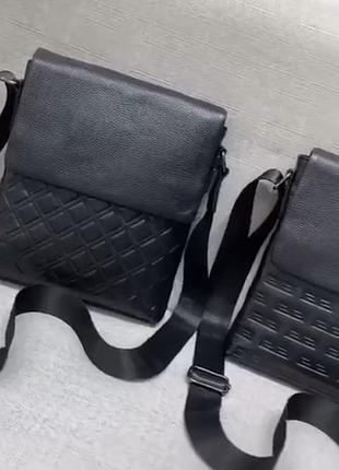 Стильная фактурная сумка кожаная мужская (2 дизайна)