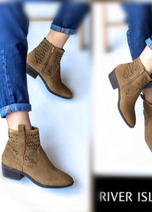 37р замша нові river island замшеві черевики ковбойки