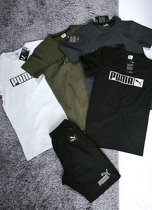 💎  чоловічий комплект на літо від бренду puma drycell (футболка + шорти)