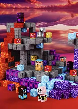 Магнітний конструктор майнкрафт 100 кубиків будівельні блоки minecraft