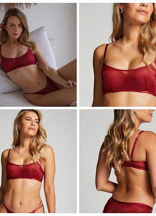 Hunkemoller! звабливий жіночий бюстгальтер на кісточках з мерехтінням 75в tibetan red