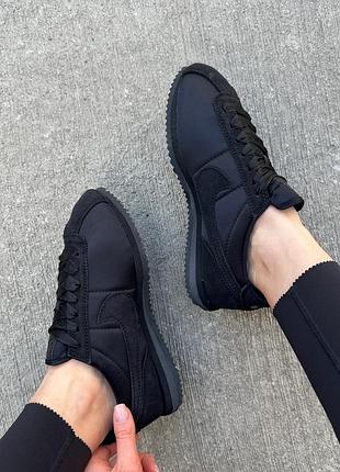 Кроссовки nike cortez triple black, кроссовки найки кортез