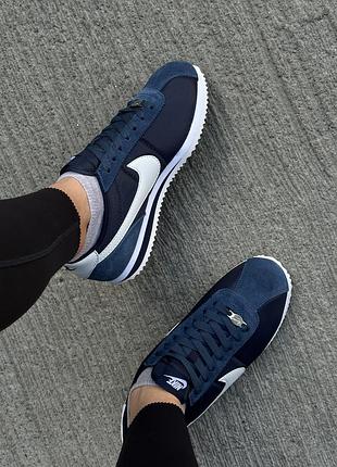 Кроссовки nike cortez blue/white, кроссовки найки кортез