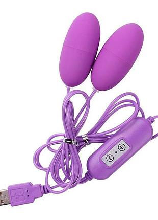 Подвійне віброяйце з usb-проводом drive — фіолетовий — вібратори