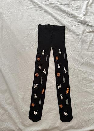 Дитячі капронові колготки з котами на 3–5 років