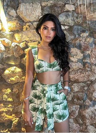 Костюм zara топ та шорти з бавовни