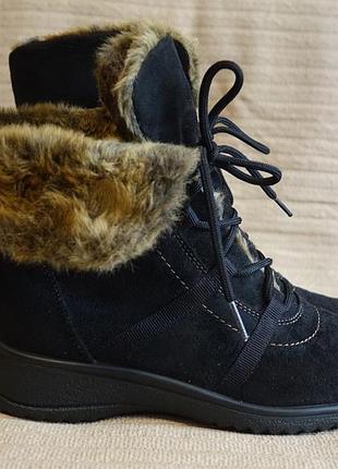 Черные веганские зимние сапожки ara gore-tex германия 39 р. ( 25 см.)