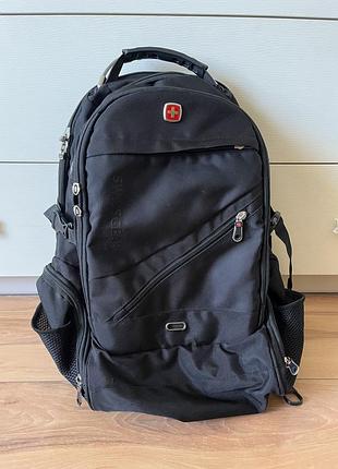 Швейцарський чорний рюкзак чоловічий swedish black backpack men