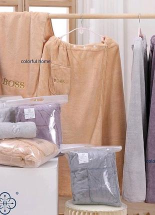 Чоловічий  набір в сауну "boss" кілта + рушник 35х70см
