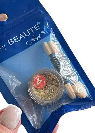 Втирка для нігтів lilly beaute «пластівці юки», золото