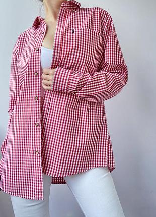 Базова картата оверсайз червона сорочка/рубашка від бренду fashion,розмір l/xl